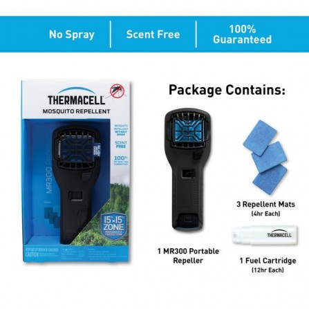 ThermaCELL Portatile NERO MR300 - Repellente zanzare, mosche e pappataci