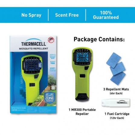 ThermaCELL Portatile Verde Fluo MR300 - Repellente zanzare, mosche e pappataci