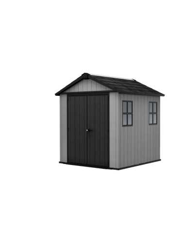 Keter casetta da giardino in resina NEWTON PLUS 757/775 EVOTECH GRIGIO - DOPPIA OPZIONE MONTAGGIO