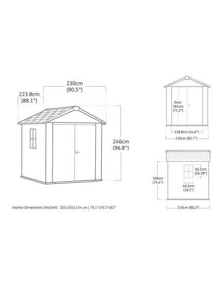 Keter casetta da giardino in resina NEWTON PLUS 757/775 EVOTECH GRIGIO - DOPPIA OPZIONE MONTAGGIO