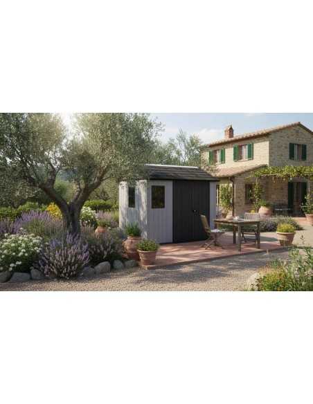 Keter casetta da giardino in resina NEWTON PLUS 759/975 EVOTECH GRIGIO - DOPPIA OPZIONE MONTAGGIO