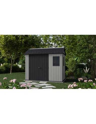 Keter casetta da giardino in resina NEWTON PLUS 759/975 EVOTECH GRIGIO - DOPPIA OPZIONE MONTAGGIO