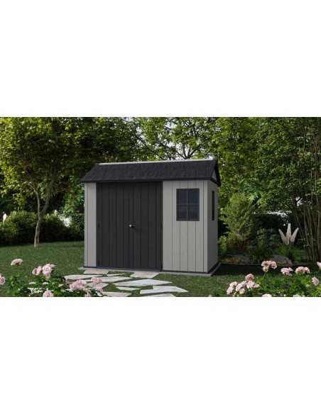 Keter casetta da giardino in resina NEWTON PLUS 759/975 EVOTECH GRIGIO - DOPPIA OPZIONE MONTAGGIO