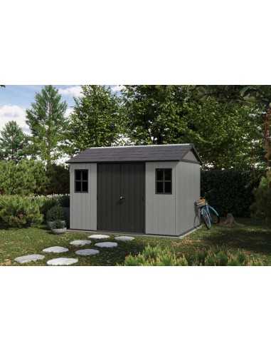 Keter casetta da giardino in resina NEWTON PLUS 7511/1175 EVOTECH GRIGIO - DOPPIA OPZIONE MONTAGGIO