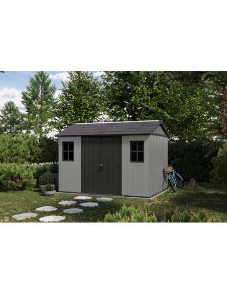 Keter casetta da giardino in resina NEWTON PLUS 7511/1175 EVOTECH GRIGIO - DOPPIA OPZIONE MONTAGGIO