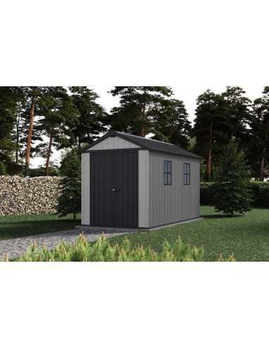 Keter casetta da giardino in resina NEWTON PLUS 7511/1175 EVOTECH GRIGIO - DOPPIA OPZIONE MONTAGGIO