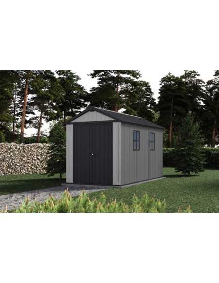 Keter casetta da giardino in resina NEWTON PLUS 7511/1175 EVOTECH GRIGIO - DOPPIA OPZIONE MONTAGGIO
