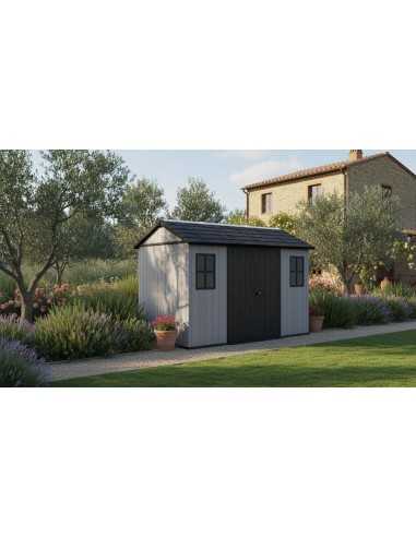 Keter casetta da giardino in resina NEWTON PLUS 7511/1175 EVOTECH GRIGIO - DOPPIA OPZIONE MONTAGGIO