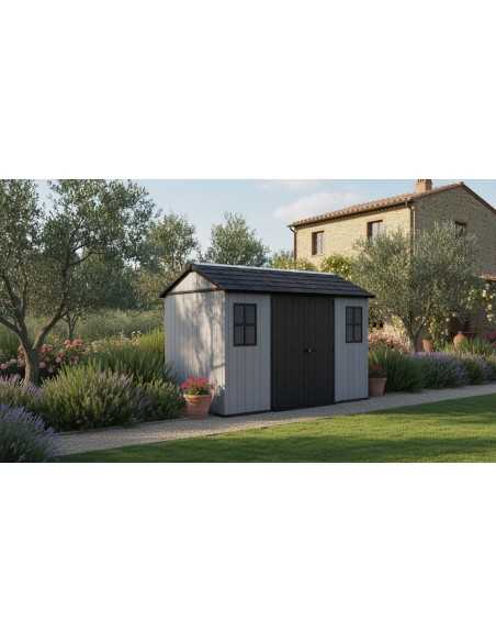 Keter casetta da giardino in resina NEWTON PLUS 7511/1175 EVOTECH GRIGIO - DOPPIA OPZIONE MONTAGGIO