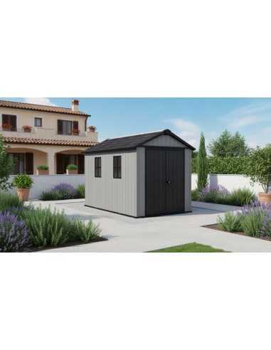 Keter casetta da giardino in resina NEWTON PLUS 7511/1175 EVOTECH GRIGIO - DOPPIA OPZIONE MONTAGGIO