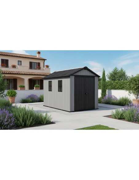 Keter casetta da giardino in resina NEWTON PLUS 7511/1175 EVOTECH GRIGIO - DOPPIA OPZIONE MONTAGGIO