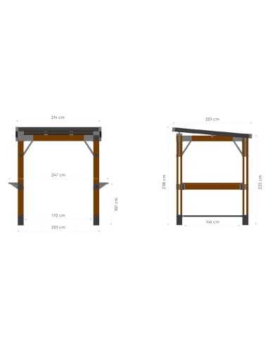 Keter arredo giardino in resina GRILL GAZEBO SIGNATURE WALNUT