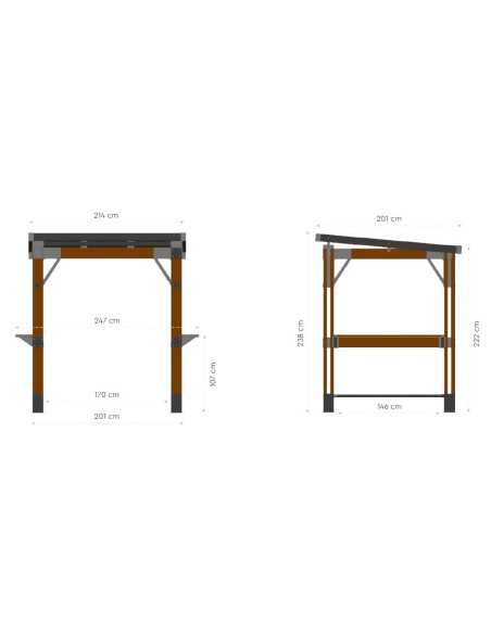 Keter arredo giardino in resina GRILL GAZEBO SIGNATURE WALNUT