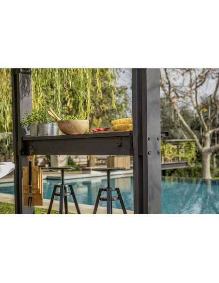 Keter arredo giardino in resina GRILL GAZEBO SIGNATURE WALNUT