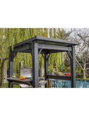 Keter arredo giardino in resina GRILL GAZEBO SIGNATURE WALNUT