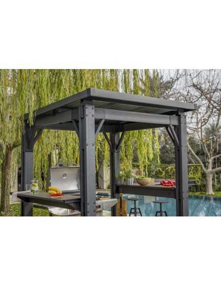 Keter arredo giardino in resina GRILL GAZEBO SIGNATURE WALNUT