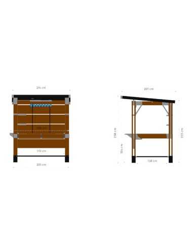 Keter arredo giardino in resina BAR GAZEBO SIGNATURE WALNUT