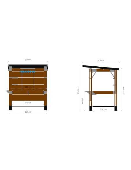 Keter arredo giardino in resina BAR GAZEBO SIGNATURE WALNUT