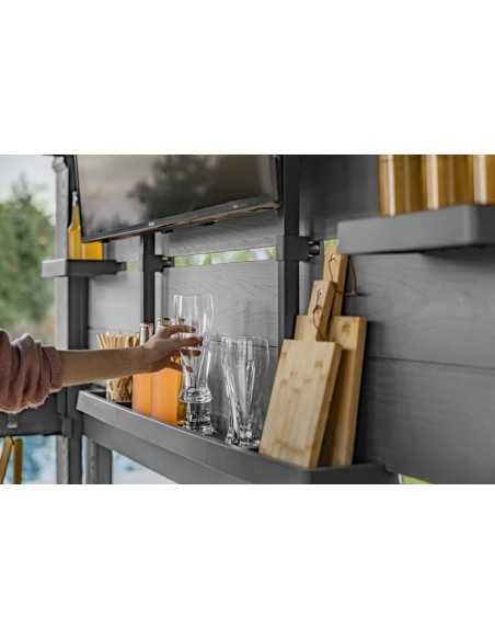 Keter arredo giardino in resina BAR GAZEBO SIGNATURE WALNUT
