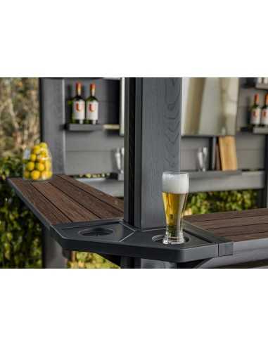 Keter arredo giardino in resina BAR GAZEBO SIGNATURE WALNUT