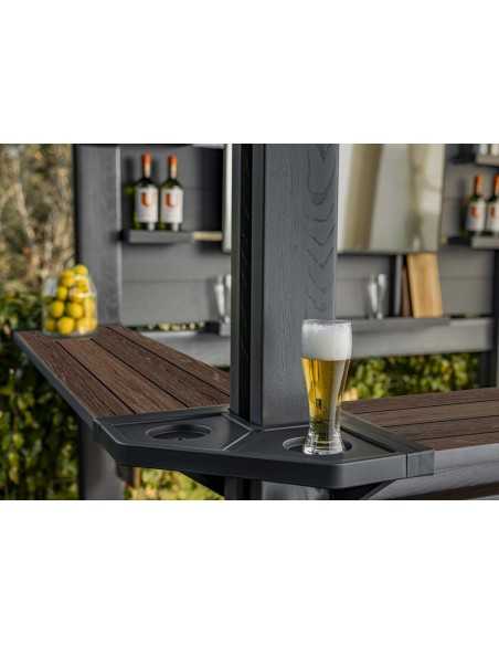 Keter arredo giardino in resina BAR GAZEBO SIGNATURE WALNUT