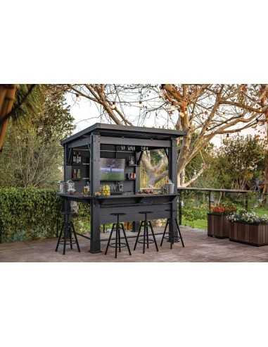 Keter arredo giardino in resina BAR GAZEBO SIGNATURE WALNUT