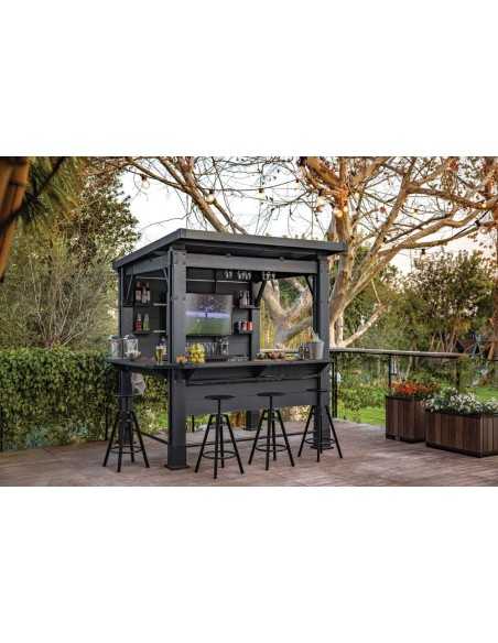 Keter arredo giardino in resina BAR GAZEBO SIGNATURE WALNUT