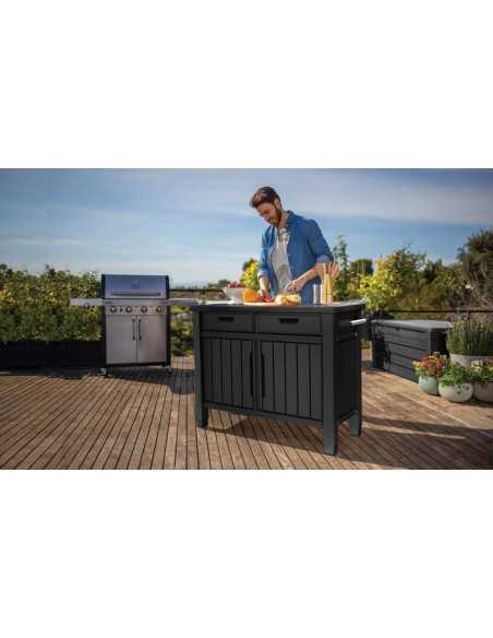 Keter tavolino da giardino UNITY XL DRAWERS GRAFITE - ECOM PACK