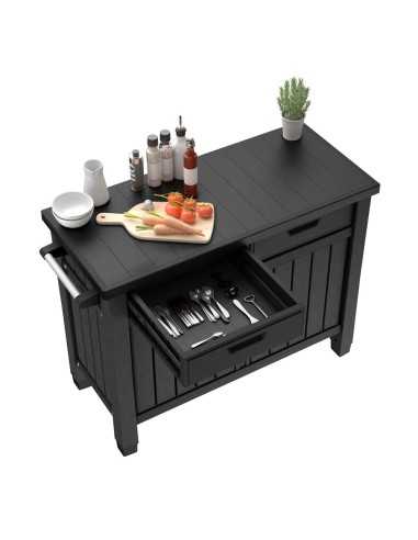 Keter tavolino da giardino UNITY XL DRAWERS GRAFITE - ECOM PACK
