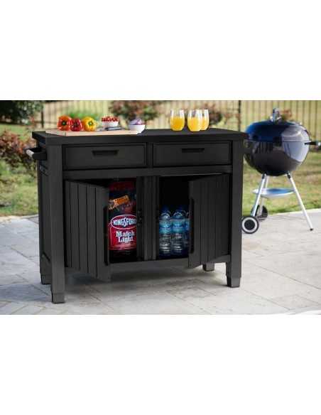 Keter tavolino da giardino UNITY XL DRAWERS GRAFITE - ECOM PACK