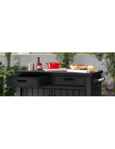 Keter tavolino da giardino UNITY XL DRAWERS GRAFITE - ECOM PACK