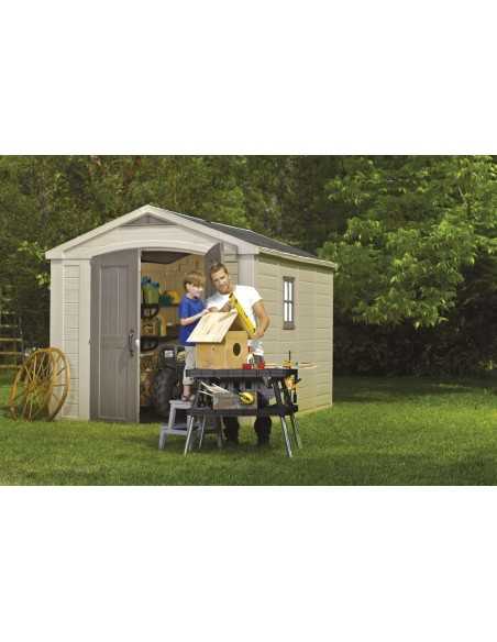 Keter casetta da giardino in resina FACTOR 8x11 BEIGE MENSOLE INCLUSE
