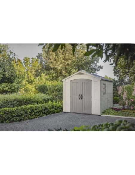 Keter casetta da giardino in resina FACTOR 8x8 BEIGE MENSOLE INCLUSE