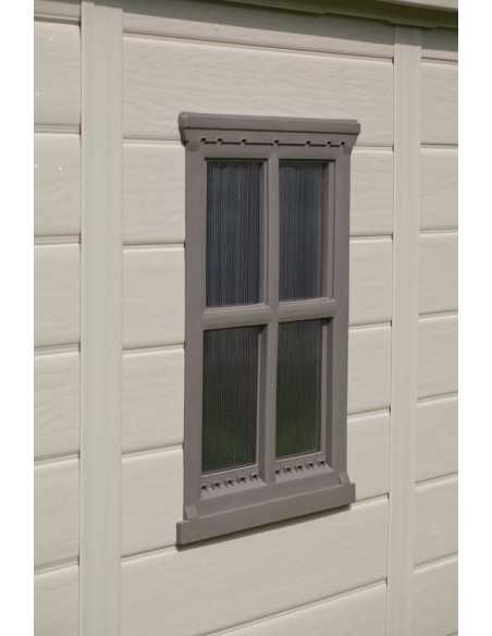 Keter casetta da giardino in resina FACTOR 8x8 BEIGE MENSOLE INCLUSE