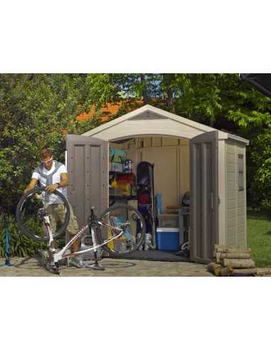 Keter casetta da giardino in resina FACTOR 8x6 BEIGE MENSOLE INCLUSE