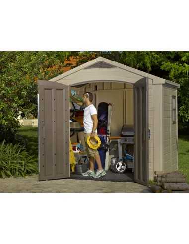 Keter casetta da giardino in resina FACTOR 8x6 BEIGE MENSOLE INCLUSE