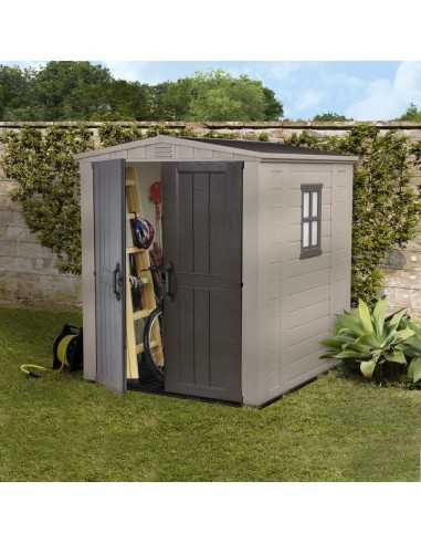 Keter casetta da giardino in resina FACTOR 6x6 BEIGE MENSOLE INCLUSE