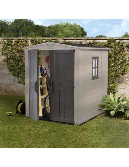 Keter casetta da giardino in resina FACTOR 6x6 BEIGE MENSOLE INCLUSE