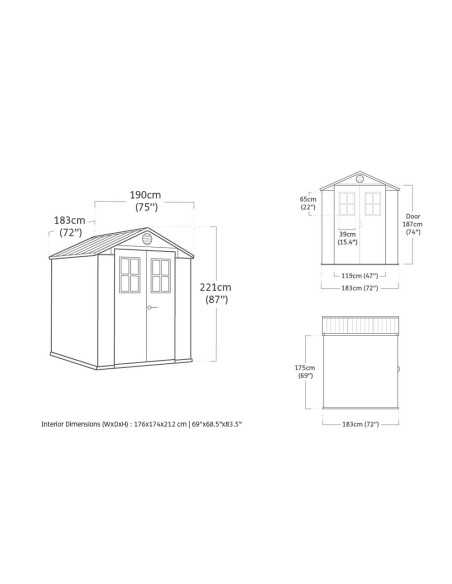 Keter casetta da giardino in resina DARWIN 6x6 VERDE  EVOTECH+