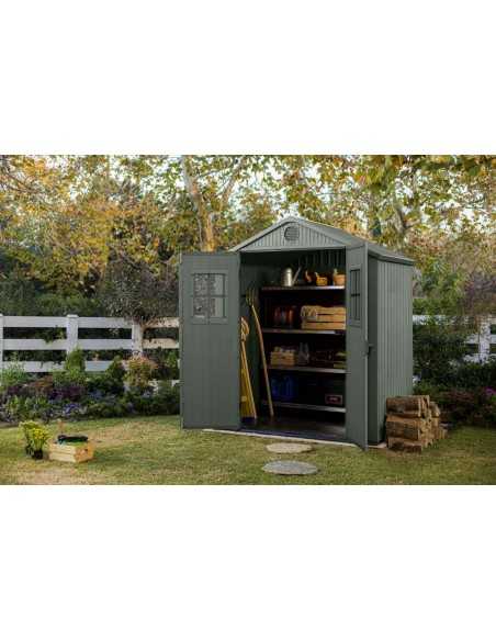 Keter casetta da giardino in resina DARWIN 6x4 VERDE EVOTECH+