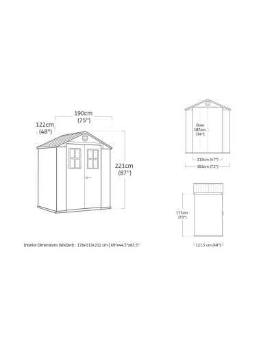 Keter casetta da giardino in resina DARWIN 6x4 VERDE EVOTECH+