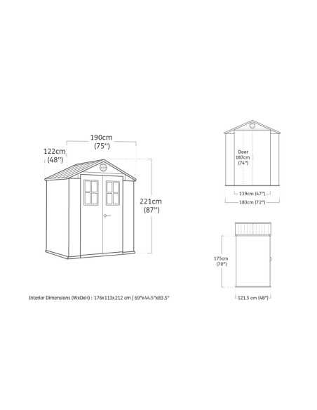 Keter casetta da giardino in resina DARWIN 6x4 VERDE EVOTECH+