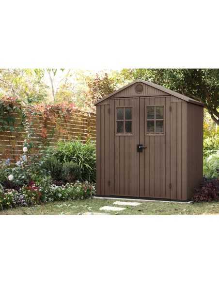Keter casetta da giardino in resina DARWIN 6x4 MARRONE EVOTECH+
