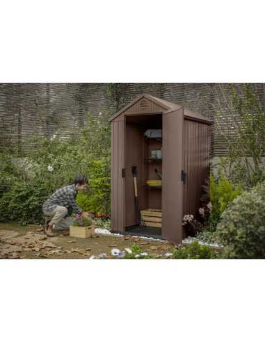 Keter casetta da giardino in resina DARWIN 4X4 MARRONE EVOTECH+