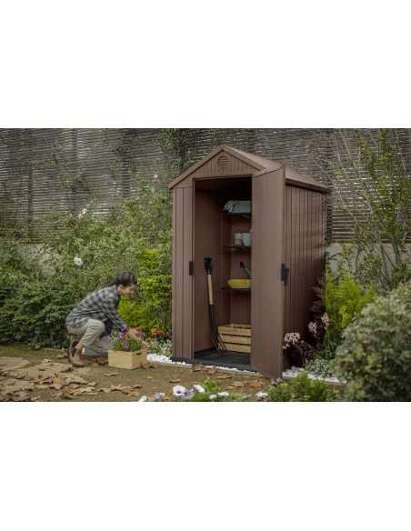 Keter casetta da giardino in resina DARWIN 4X4 MARRONE EVOTECH+