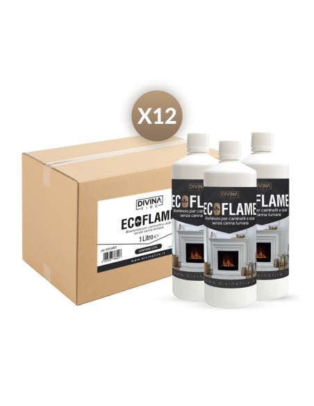 Bioetanolo 1 litro Ecoflame, 12 bottiglie | Divina Fire