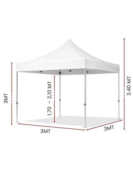 Gazebo pieghevole professionale 3x3 | Divina Garden