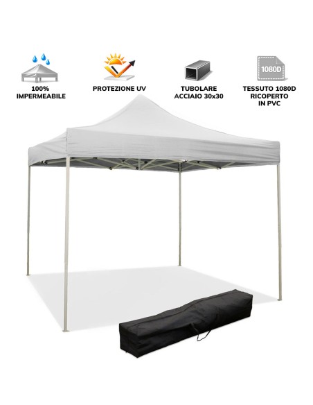 Gazebo pieghevole impermeabile MARKET 3x3 | Divina Garden