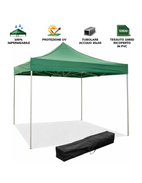 Gazebo pieghevole impermeabile MARKET 3x3 | Divina Garden
