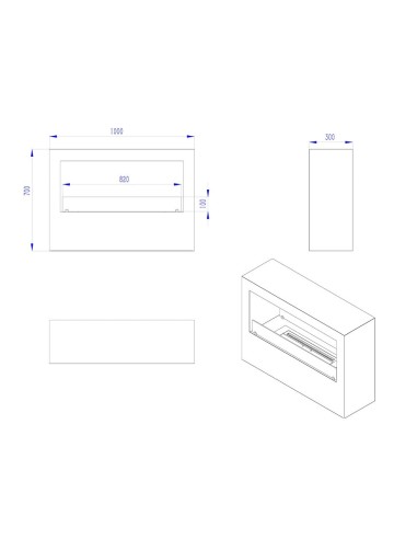 Camino a bioetanolo bifacciale Giotto S 100x70 | Divina Fire